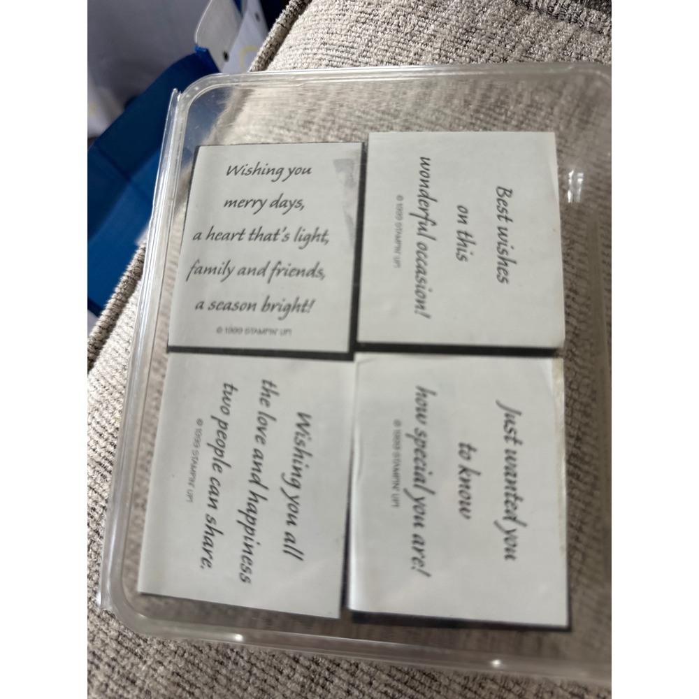Stampin Up Versatile Verses 8 Piece Rubber Stamp Set 1999 Vintage Sentiments GUC